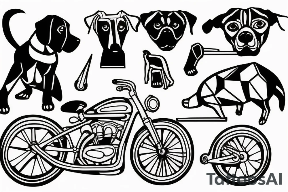 Dog on a bike tattoo idea