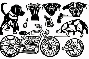 Dog on a bike tattoo idea