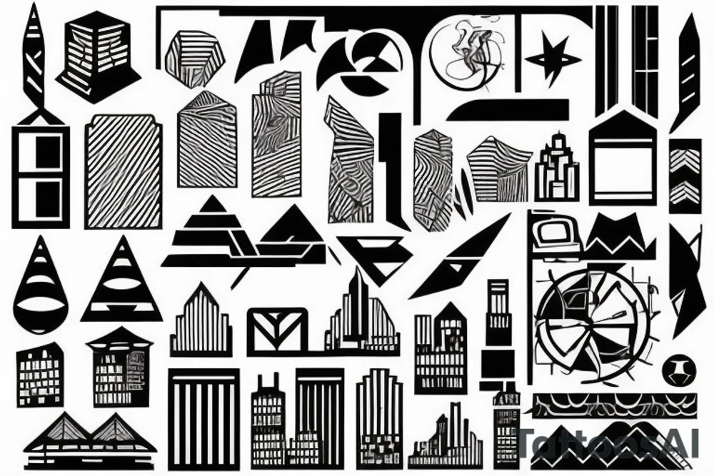 Buildings tattoo idea