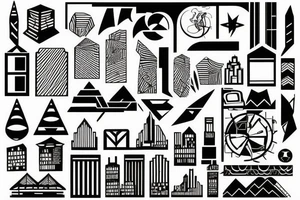 Buildings tattoo idea