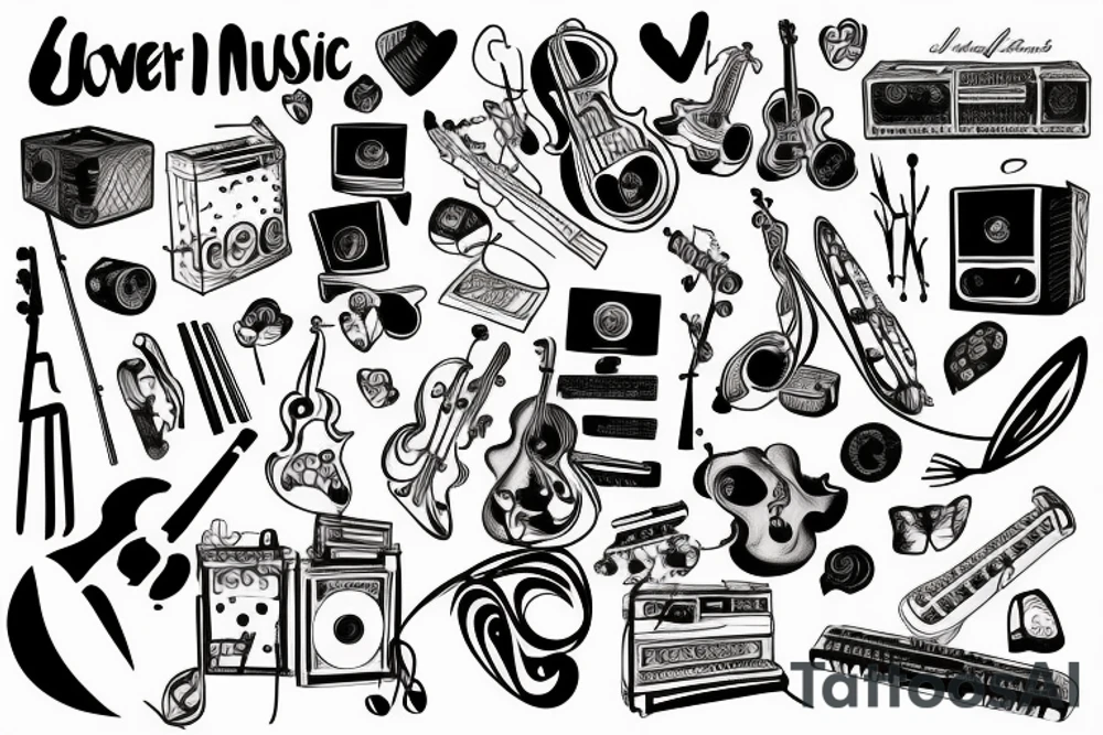 Lover of music tattoo idea