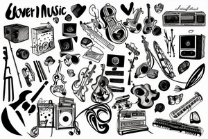 Lover of music tattoo idea