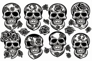 skull with rose tattoo idea