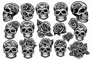 skull with rose tattoo idea