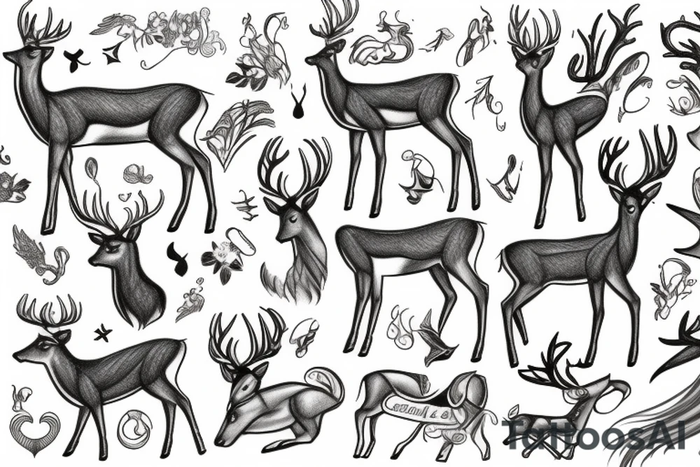 Mythical being that is a mix of deer and hors tattoo idea
