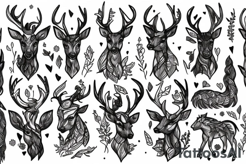 Mythical being that is a mix of deer and hors tattoo idea