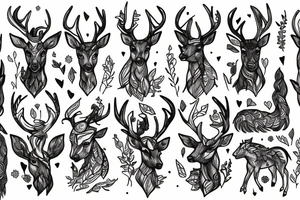 Mythical being that is a mix of deer and hors tattoo idea