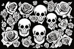 skull with rose tattoo idea