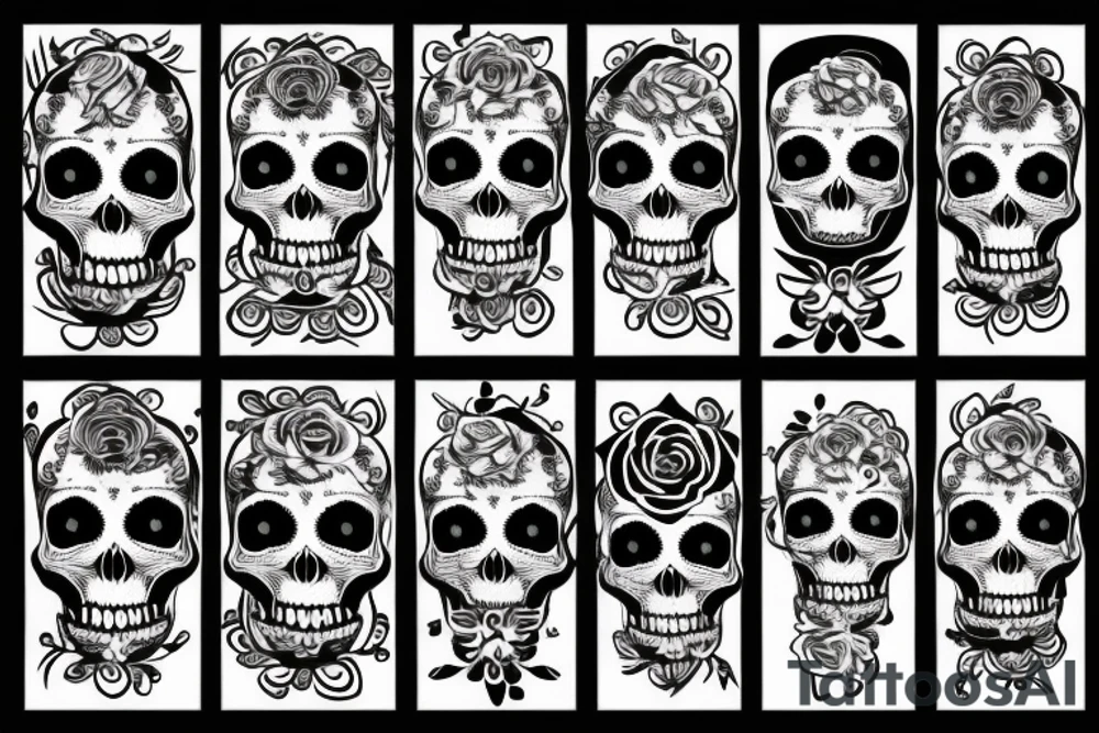 skull with rose tattoo idea