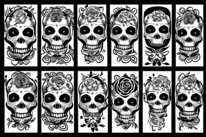 skull with rose tattoo idea