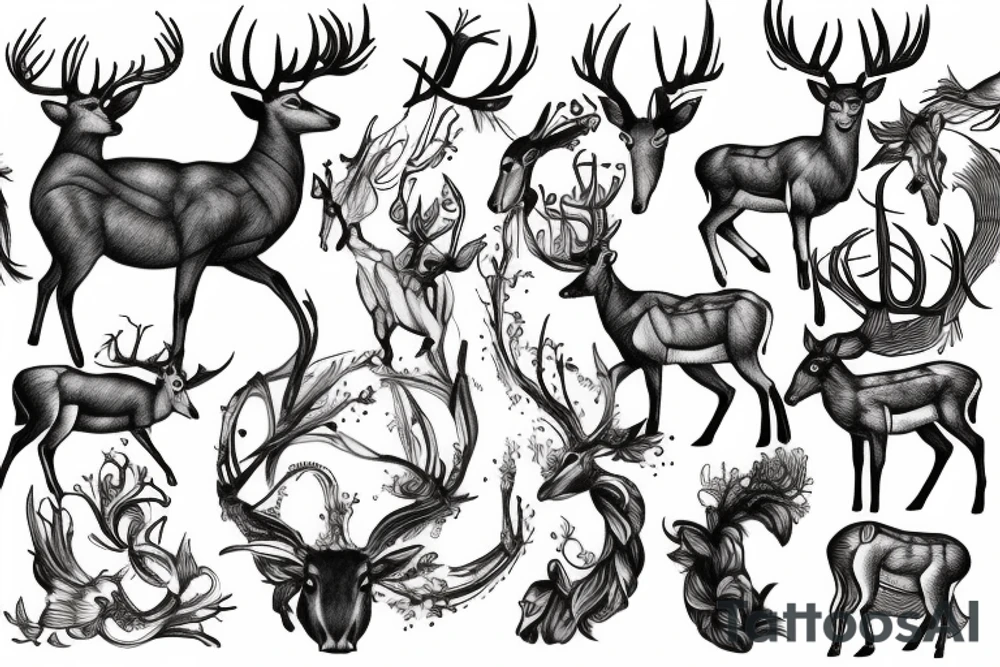 Mythical being that is a mix of deer and horse tattoo idea