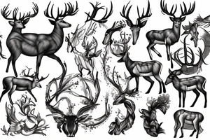 Mythical being that is a mix of deer and horse tattoo idea
