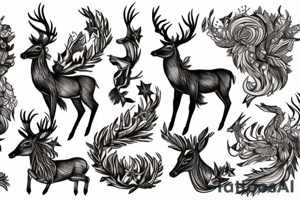 Mythical being that is a mix of deer and horse tattoo idea