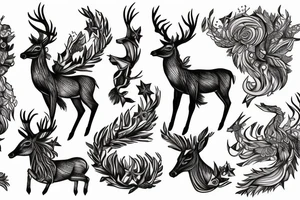 Mythical being that is a mix of deer and horse tattoo idea