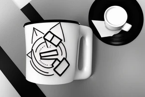Coffee cup, wood, and record player tattoo idea