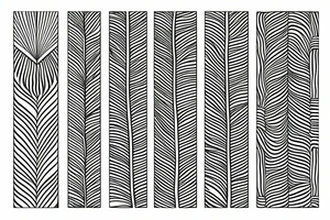 Art deco leaves around three lines tattoo idea