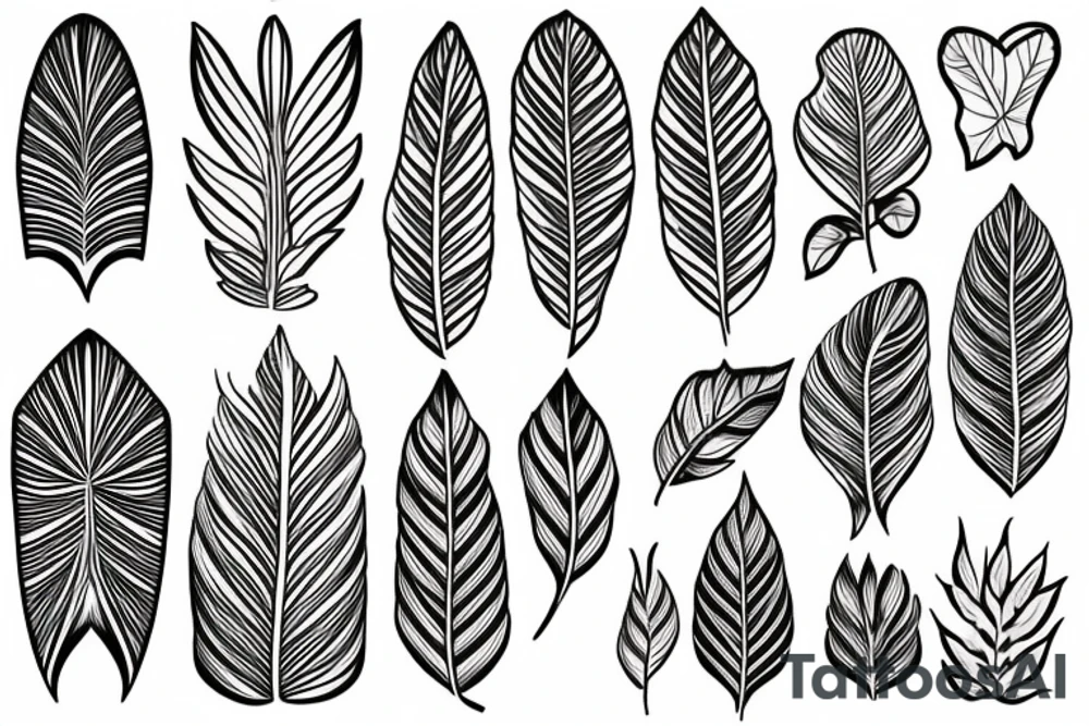 Art deco leaves tattoo idea