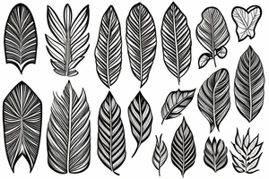 Art deco leaves tattoo idea