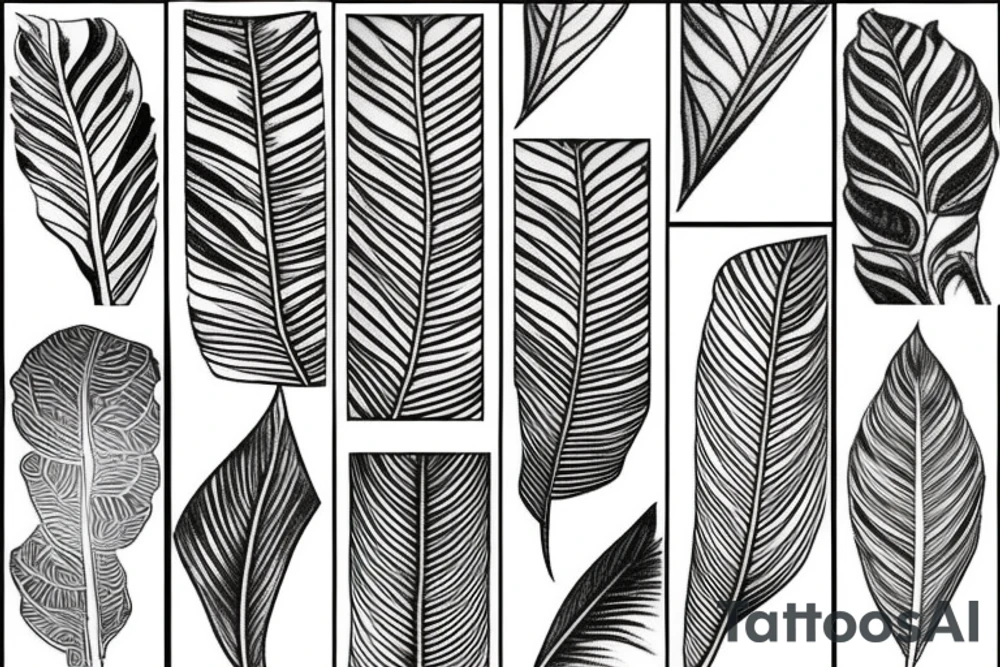 Art deco leaves tattoo idea