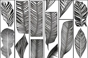 Art deco leaves tattoo idea