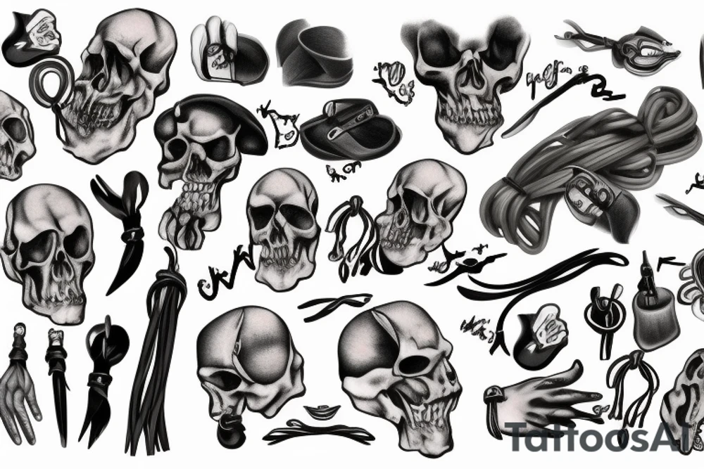 croken half bone with crack and leather cord tattoo idea