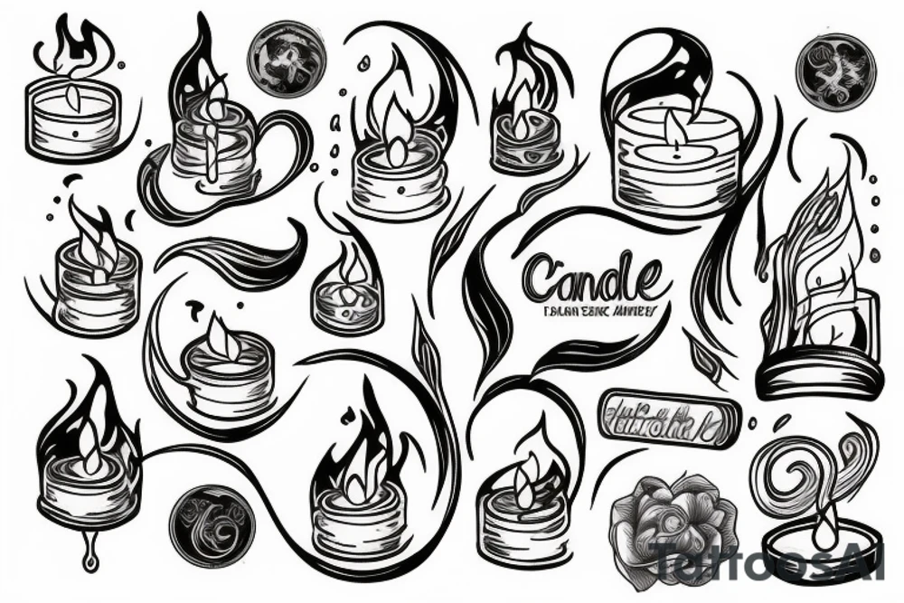 Candle floating on water tattoo idea