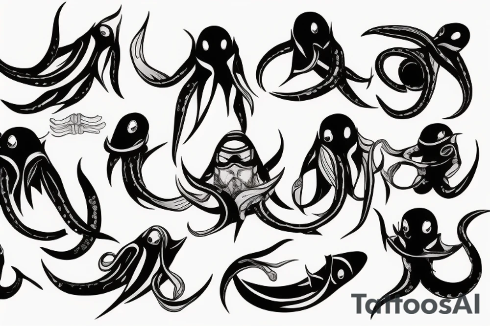Ninja squid tattoo idea