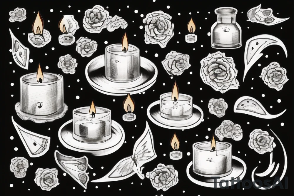 Candle floating on water tattoo idea