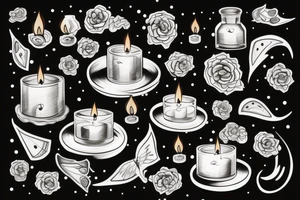 Candle floating on water tattoo idea