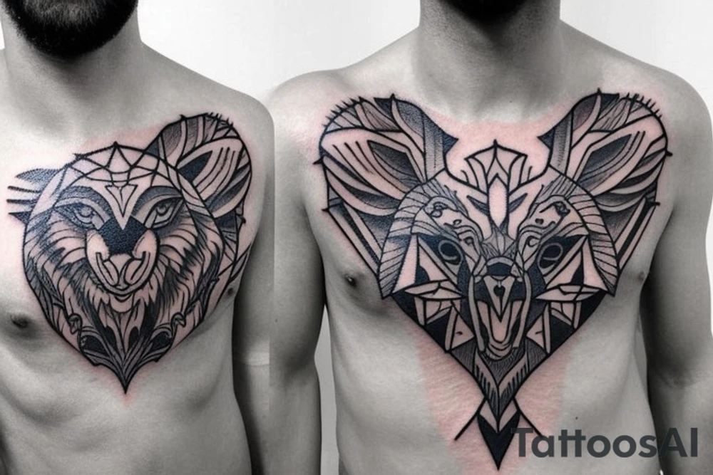 Wolf in sheep clothing chest tattoo tattoo idea