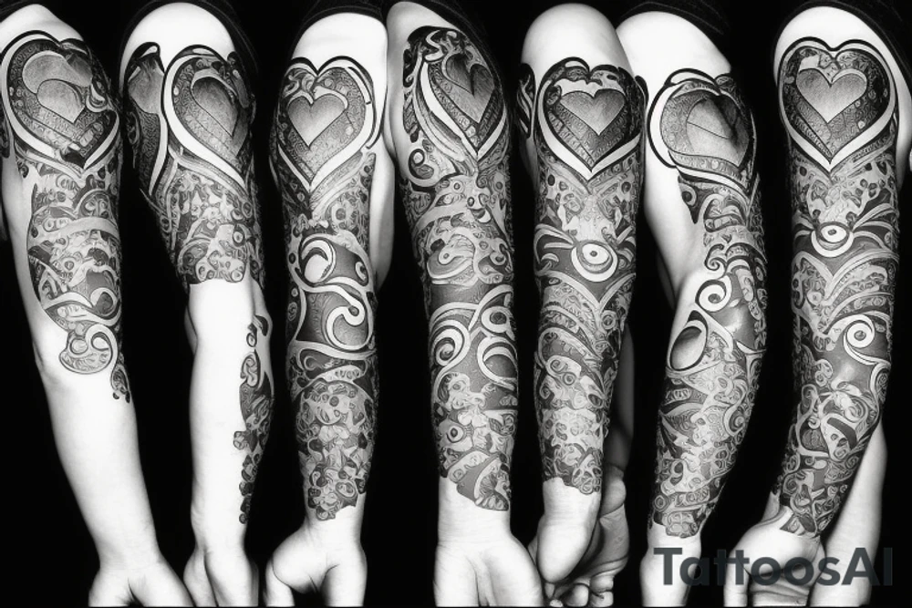 Heart, text "smile", "faith", "love", "keep going".
Should be small for the arm. tattoo idea