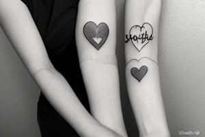 Heart, text "smile", "faith", "love", "keep going".
Should be small for the wrist. tattoo idea