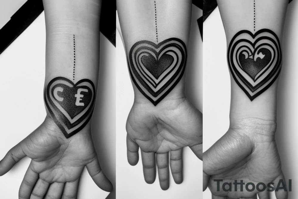 Heart, text "smile", "faith", "love", "keep going".
Should be small for the wrist. tattoo idea