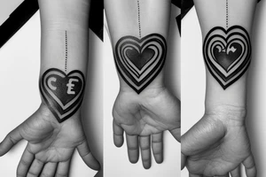 Heart, text "smile", "faith", "love", "keep going".
Should be small for the wrist. tattoo idea