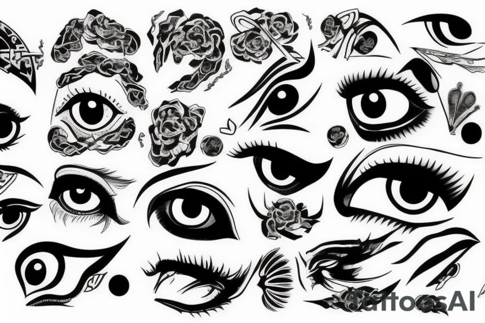 japanese eye evil tattoo idea