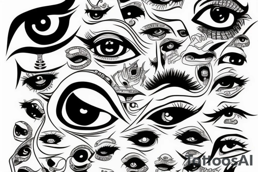 japanese eye evil tattoo idea