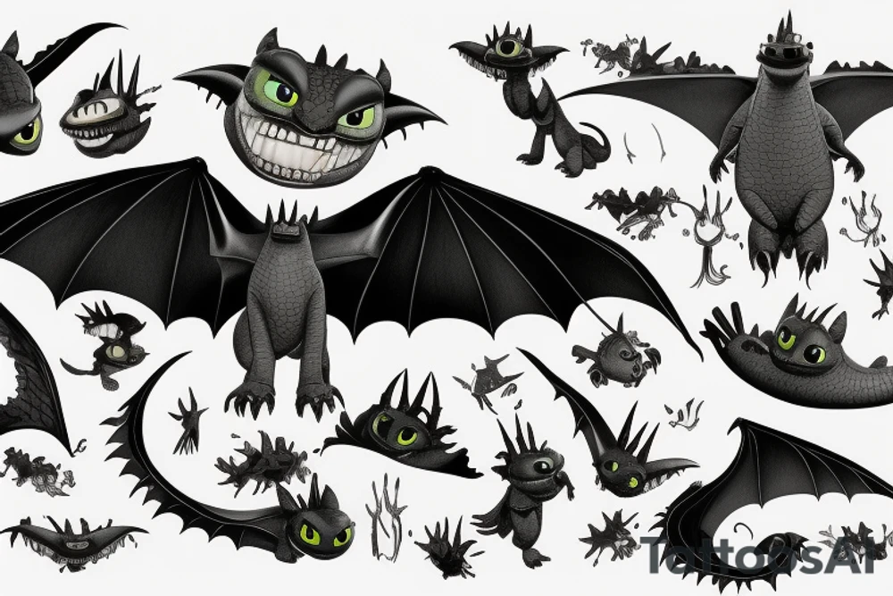 toothless from how to train your dragon tattoo idea