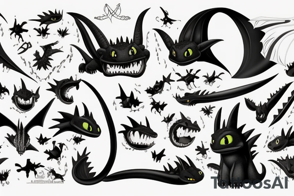 toothless from how to train your dragon tattoo idea