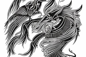 Horseshoe and a black crow tattoo idea