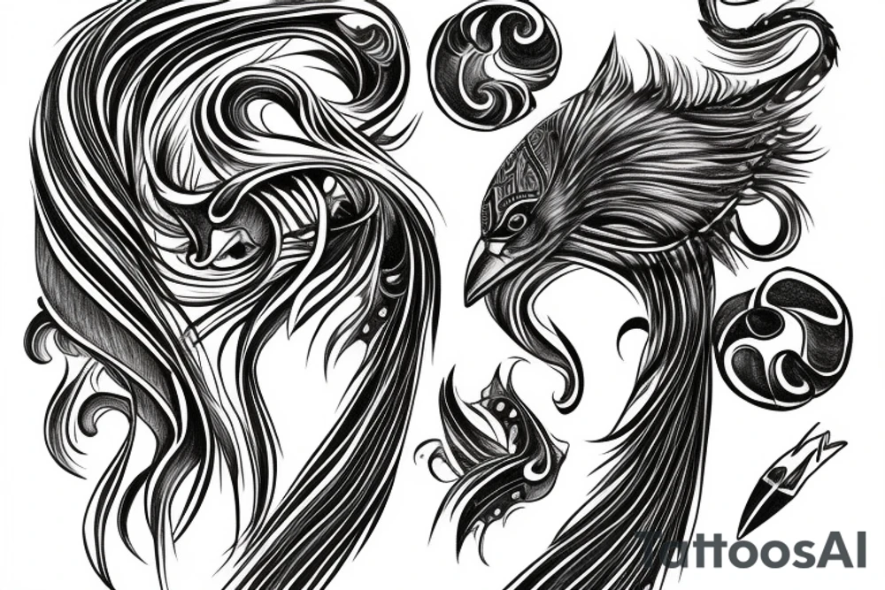 horseshoe with black crow tattoo idea