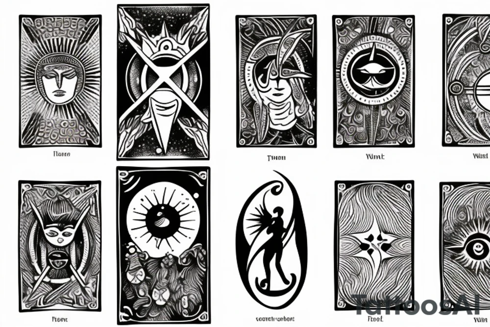 tarot card sun and moon tattoo idea