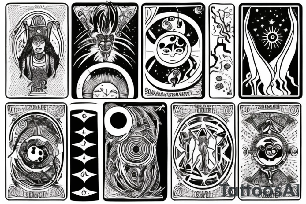 tarot card sun and moon tattoo idea