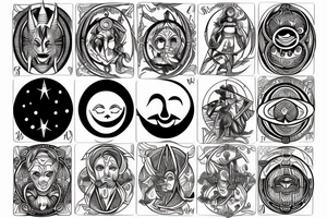 tarot card sun and moon tattoo idea