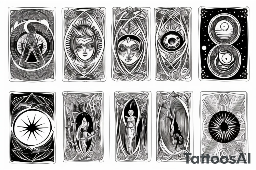 tarot card sun and moon tattoo idea