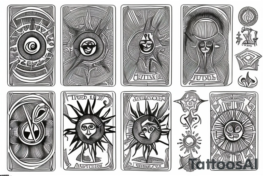 tarot card sun tattoo idea