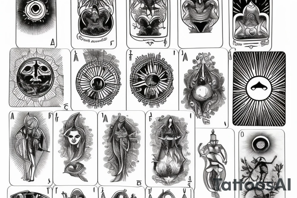 tarot card sun tattoo idea