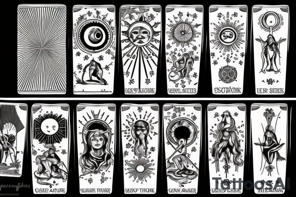 tarot card sun tattoo idea