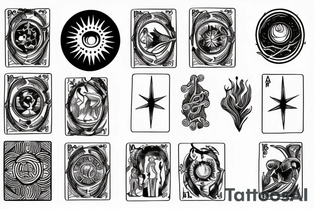 tarot card sun tattoo idea