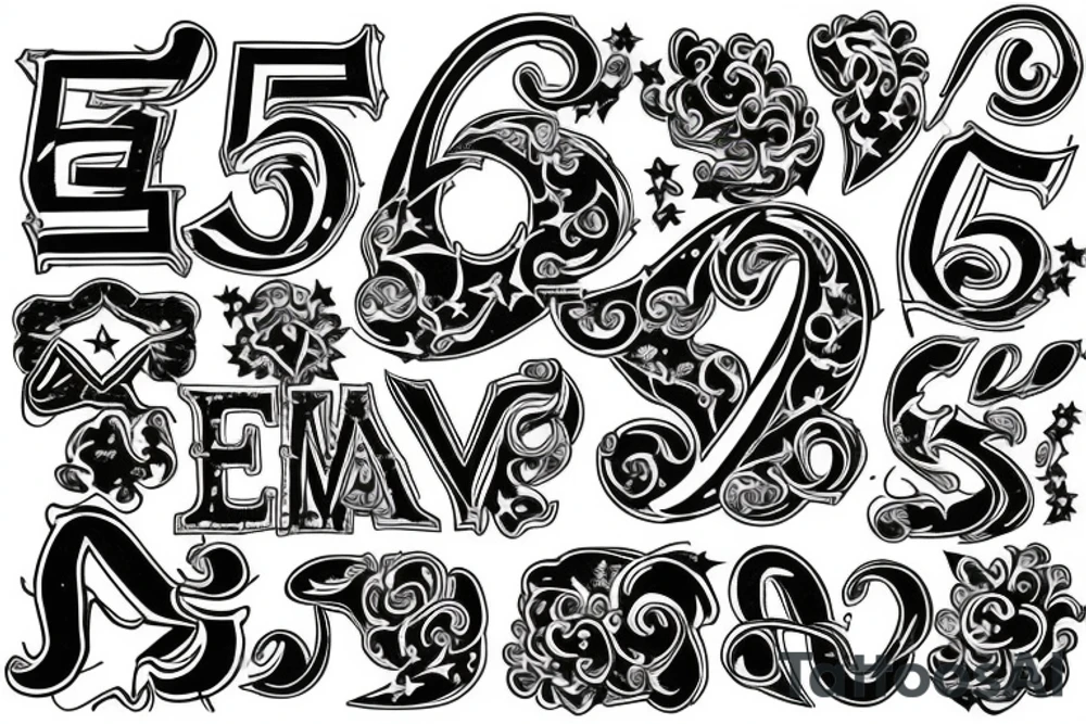 S with five star tattoo idea