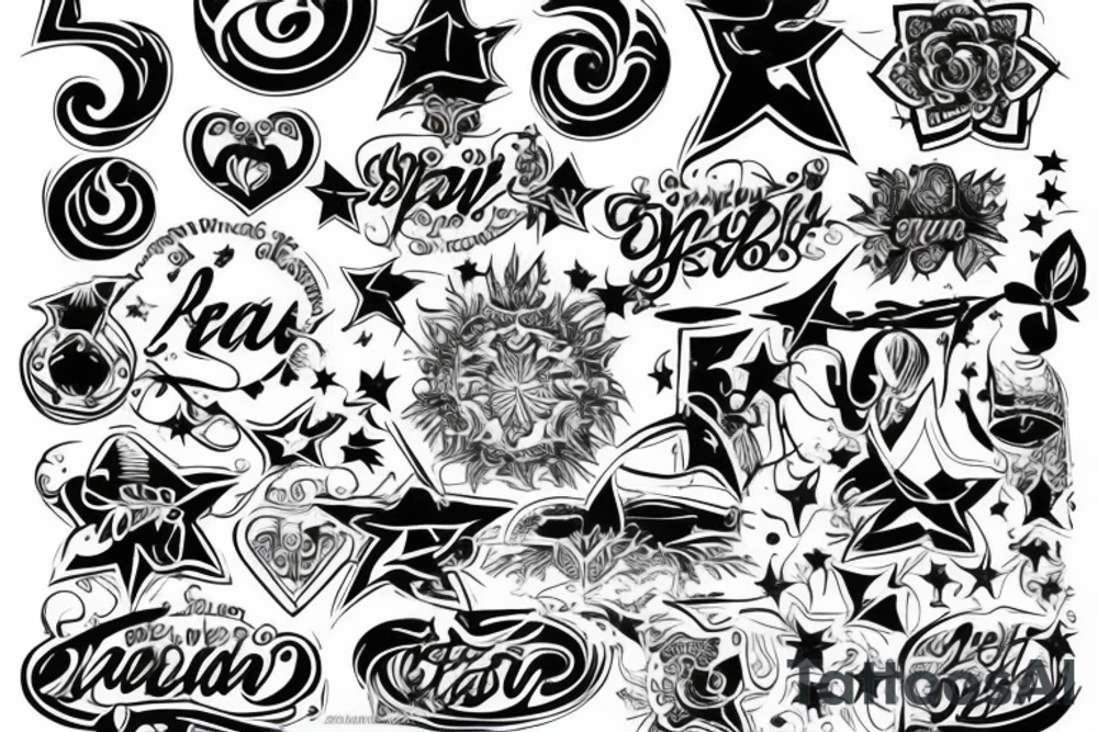 S with five star tattoo idea